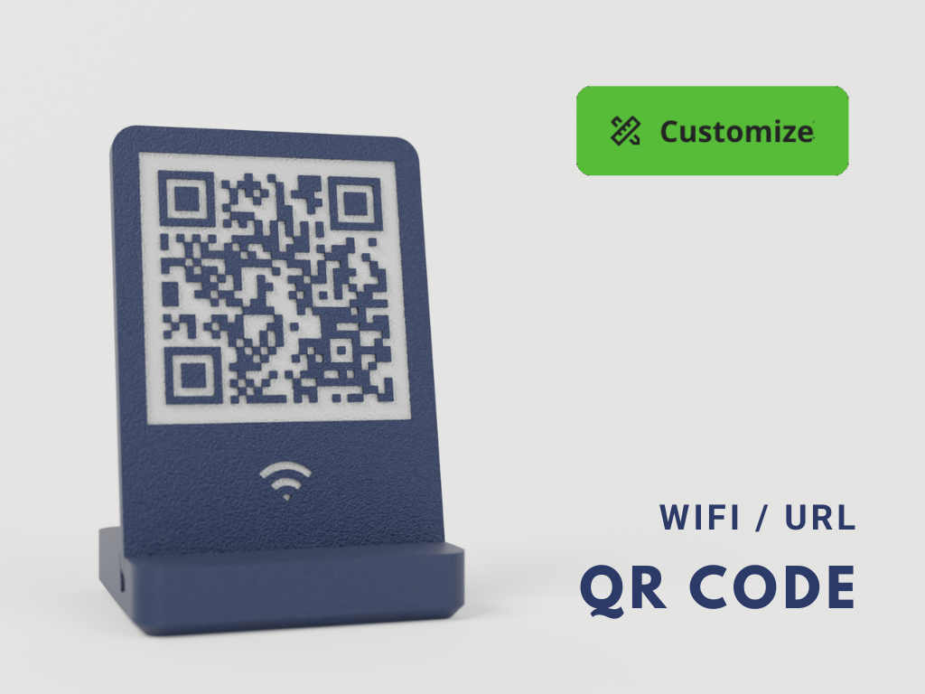 Customizable QR code with stand
