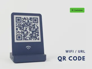 Customizable QR code with stand