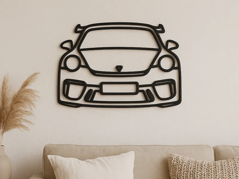 Porsche Wanddeko | Line art