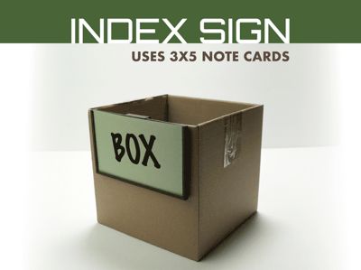INDEX SIGN Clip-on Label - 3x5 Note Card Frame