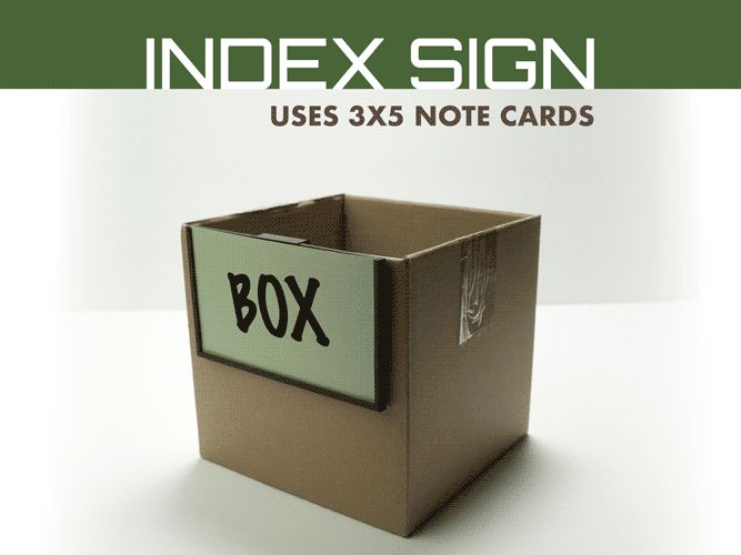 INDEX SIGN Clip-on Label - 3x5 Note Card Frame