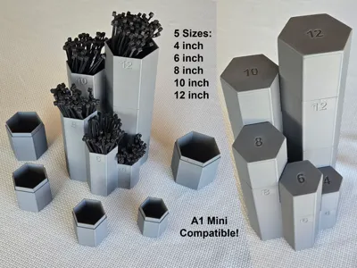 Zip Tie Container w/Lids - Holds 250+ in 5 sizes