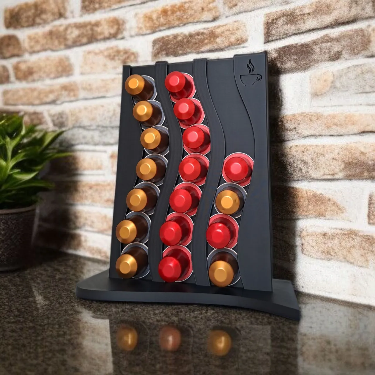 Wavy design Nespresso capsule holder & organizer view 4