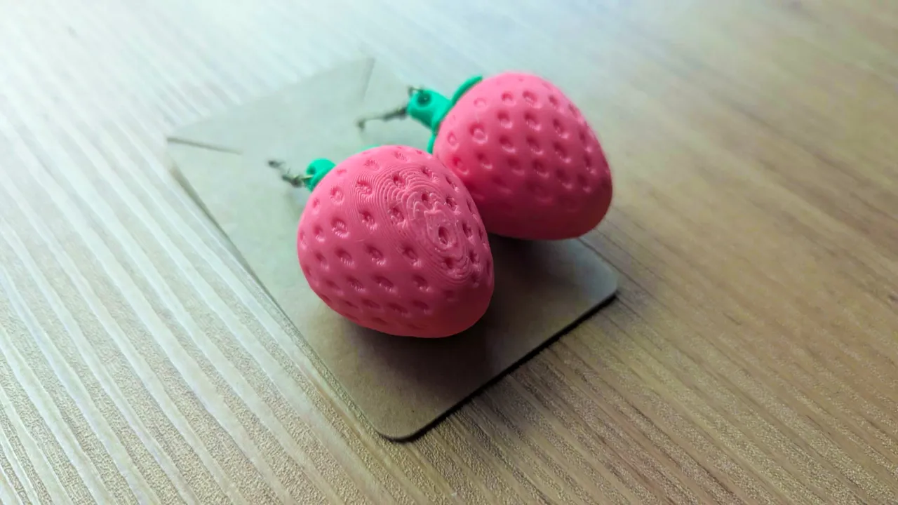Awayuki Strawberry Earrings view 2