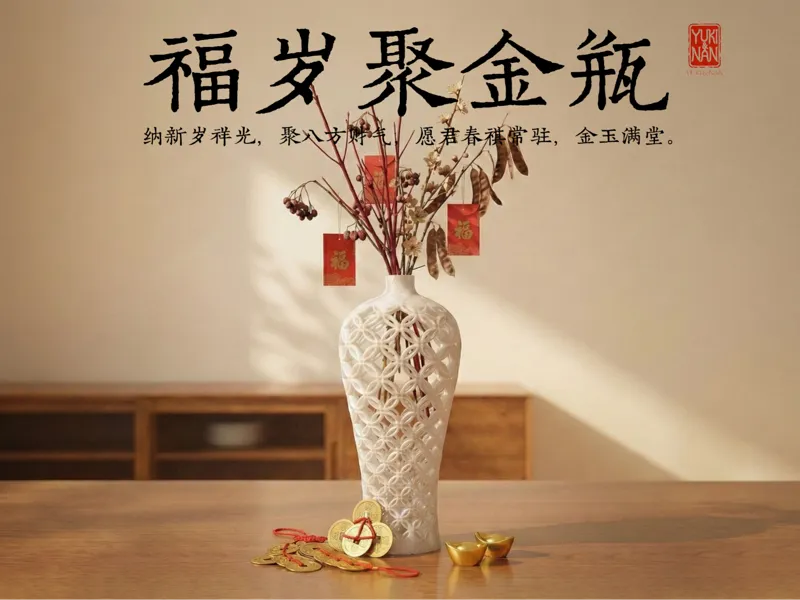 福岁聚金瓶—纳新岁祥光，聚八方财气
