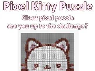 Giant Pixel Puzzle (White Kitty)