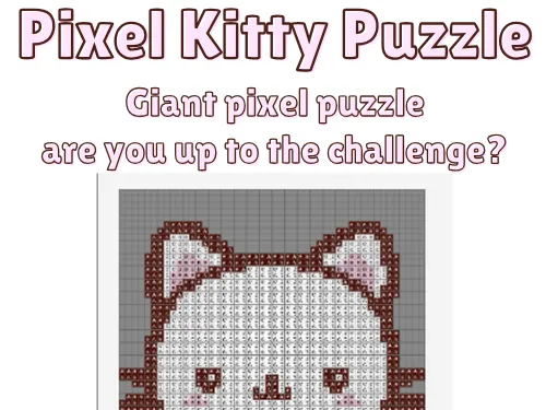 Giant Pixel Puzzle (White Kitty)