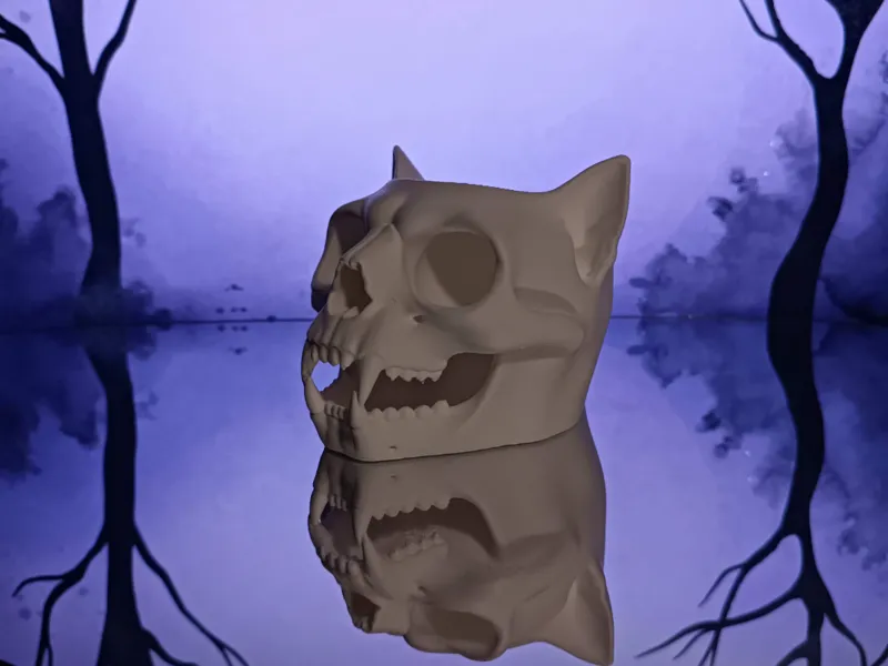Halloween Cat Skull Bowl