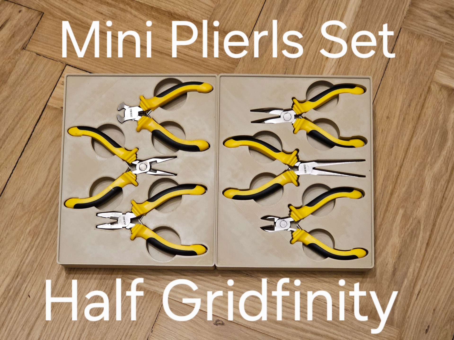 Stackable mini pliers half gridfinity organizer