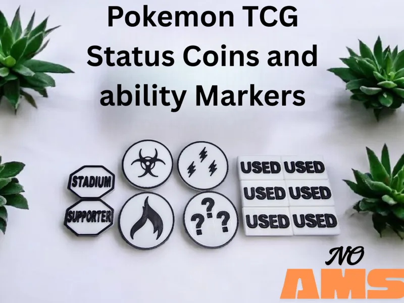 Pokemon TCG Status Markers & Ability Tokens No AMS