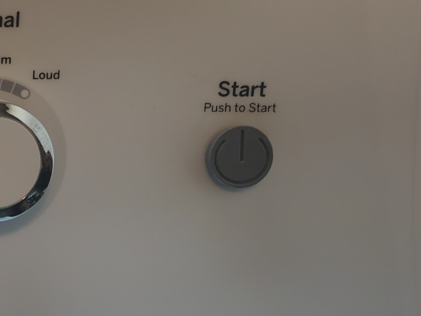 GE dryer start button
