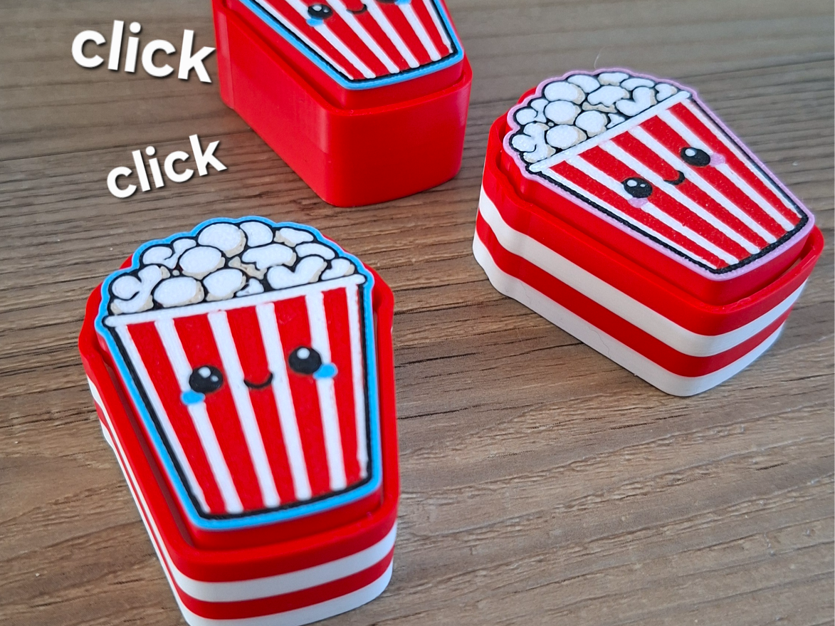 Cute popcorn fidget clicker toy