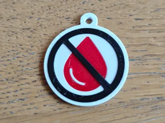 JW no blood keychain - english
