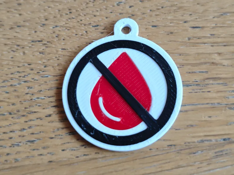 JW no blood keychain - english