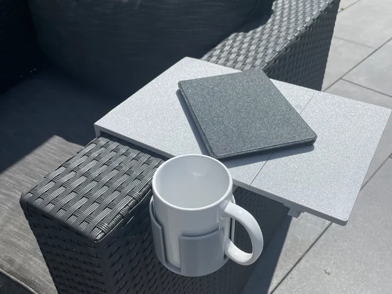 Rattan Armrest Table System with quick connectors