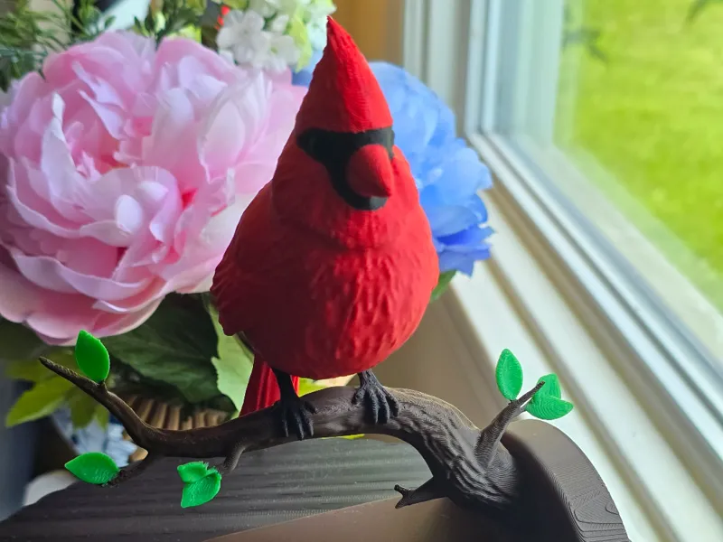 ReImagined Art:  Cardinal on Pedestal