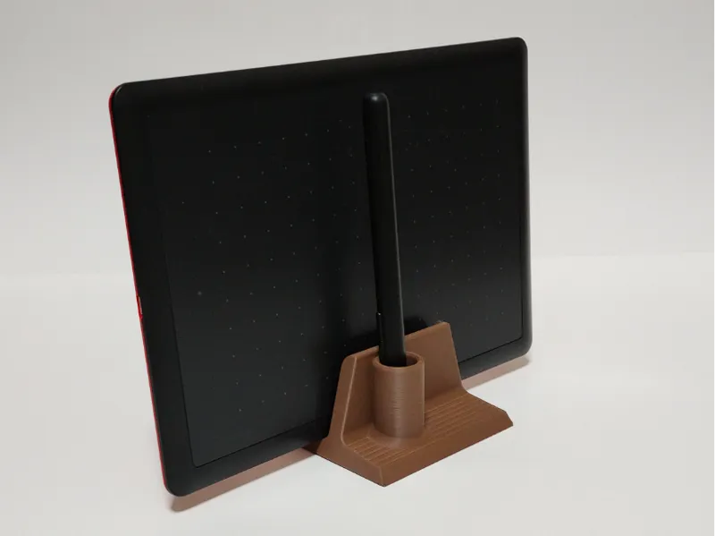 Tablet stand with stylus holder