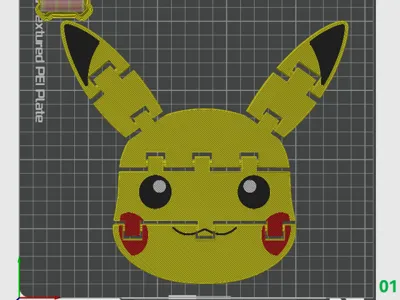 Pikachu Articulated Flexi face pre-colored 