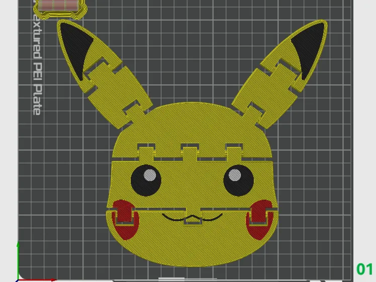 Pikachu Articulated Flexi face pre-colored 