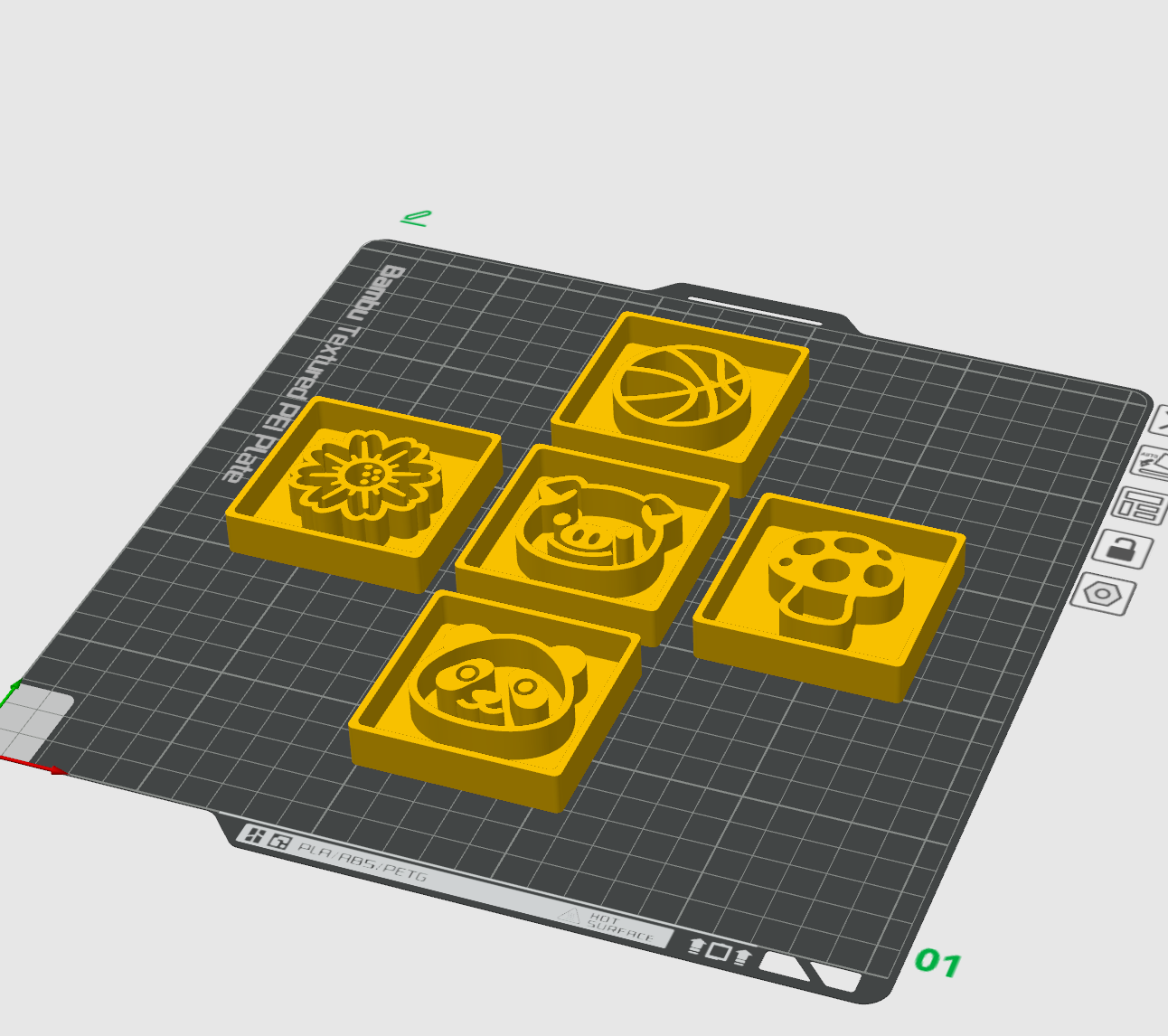 Miniatura 5 do modelo 3D 可定制印章（内置表情、可调深度、大小、字体，沙滩留念特制）