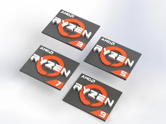 AMD Ryzen 3, 5, 7, 9 Logo (Sticker)