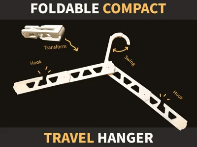 Foldable Compact Travel Hanger | Print in Place