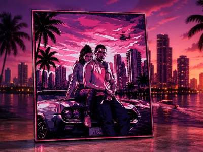 GTA VI – Vice City HueForge Wall Art