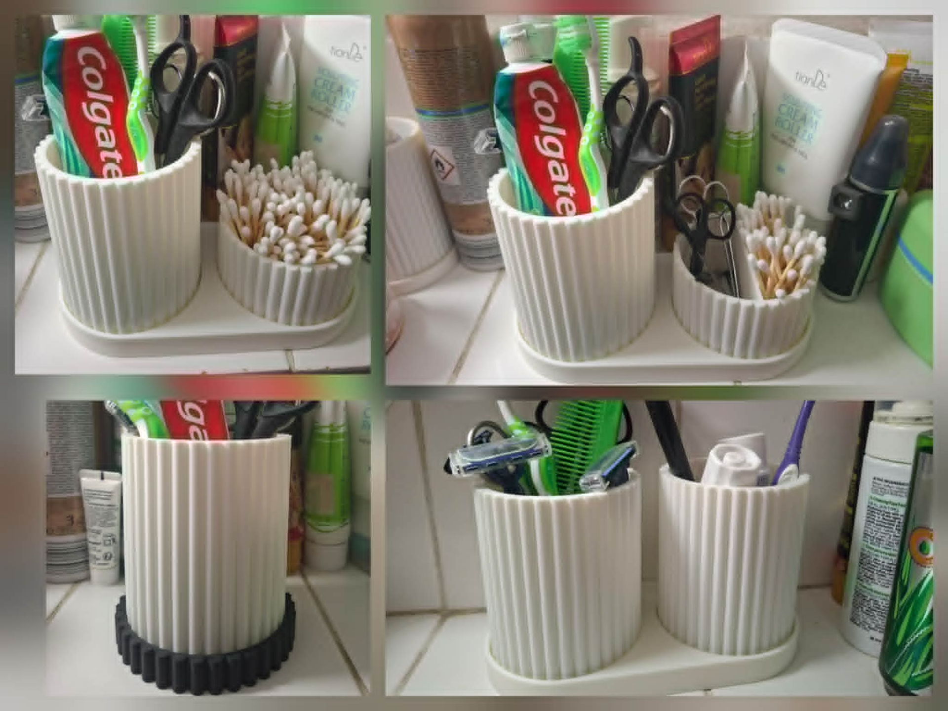 Ribbed Desk & Bathroom Organizer Set