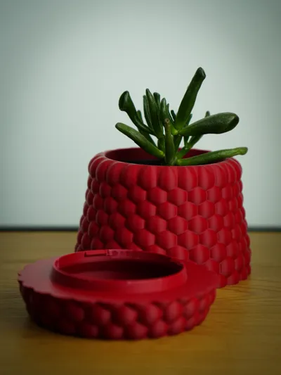 PLANTER WITH TWISTABLE DRIP TRAY - BUBBLES - Free 3D Print Model ...