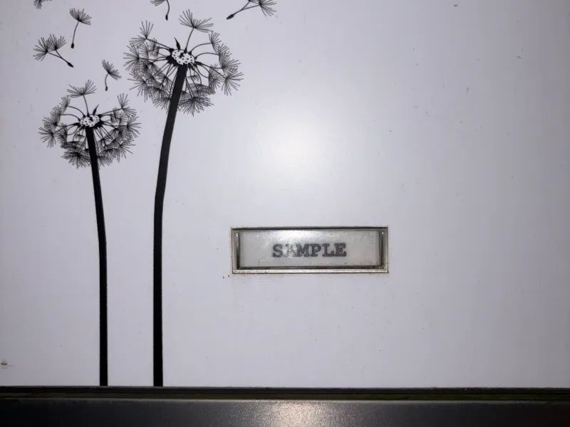 Briefkastenschild 76 x 17 (Name änderbar)