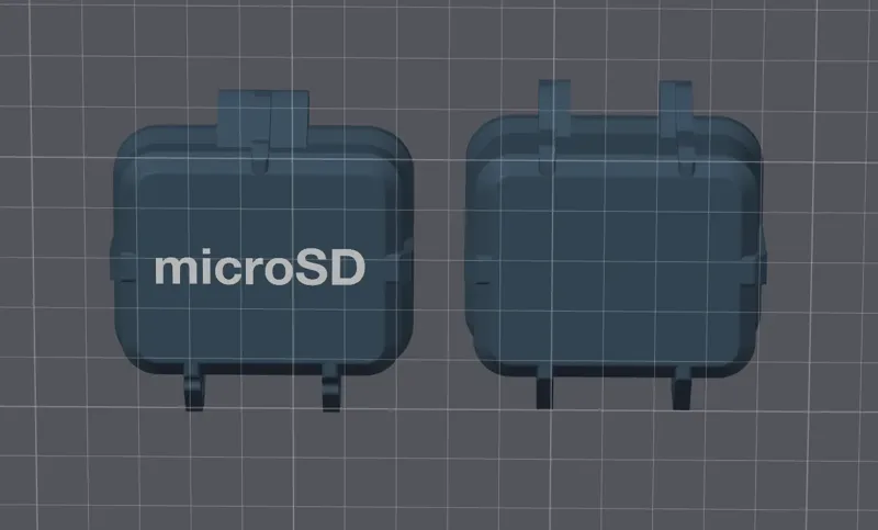 MicroSD card box with text