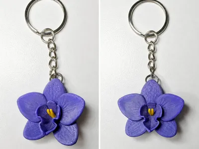 Orchid Flower Keyring