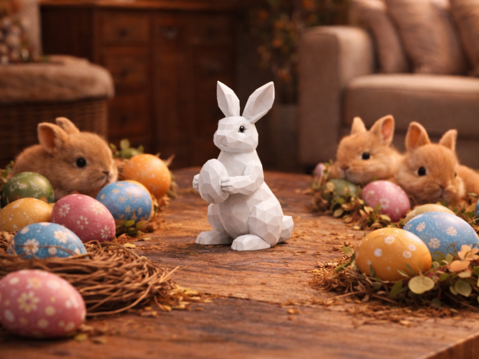 Moderne Osterhasen Deko (Easter Rabbit / Low Poly)