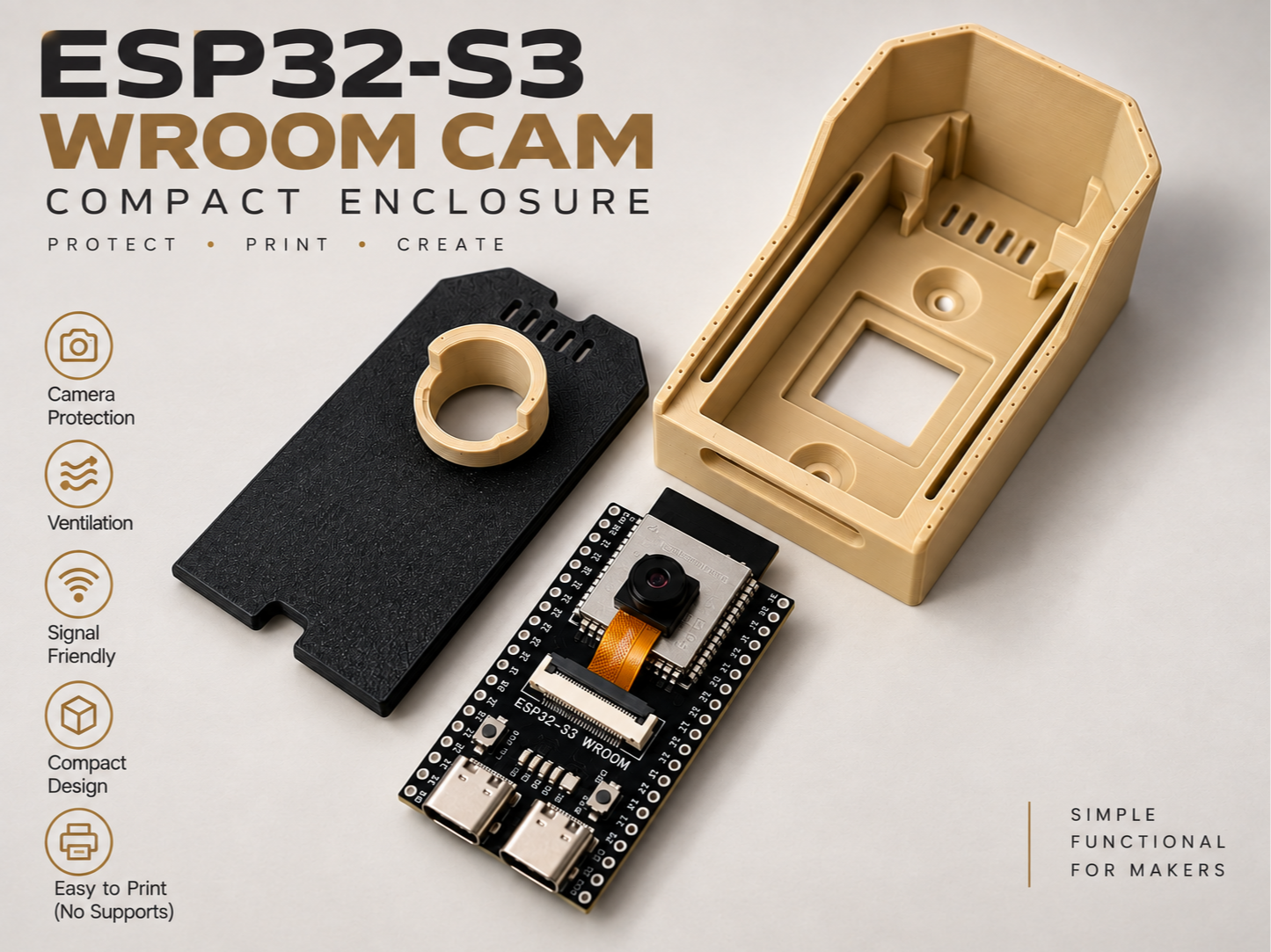 ESP32-S3 WROOM CAM – Compact Enclosure - 1