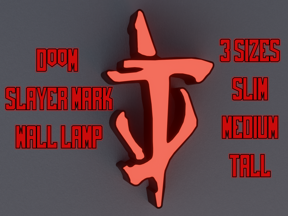 DOOM Slayer Mark Wall Lamp | Gaming Wall Light