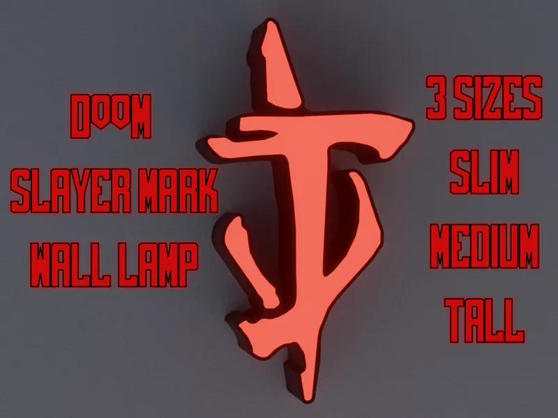 DOOM Slayer Mark Wall Lamp | Gaming Wall Light