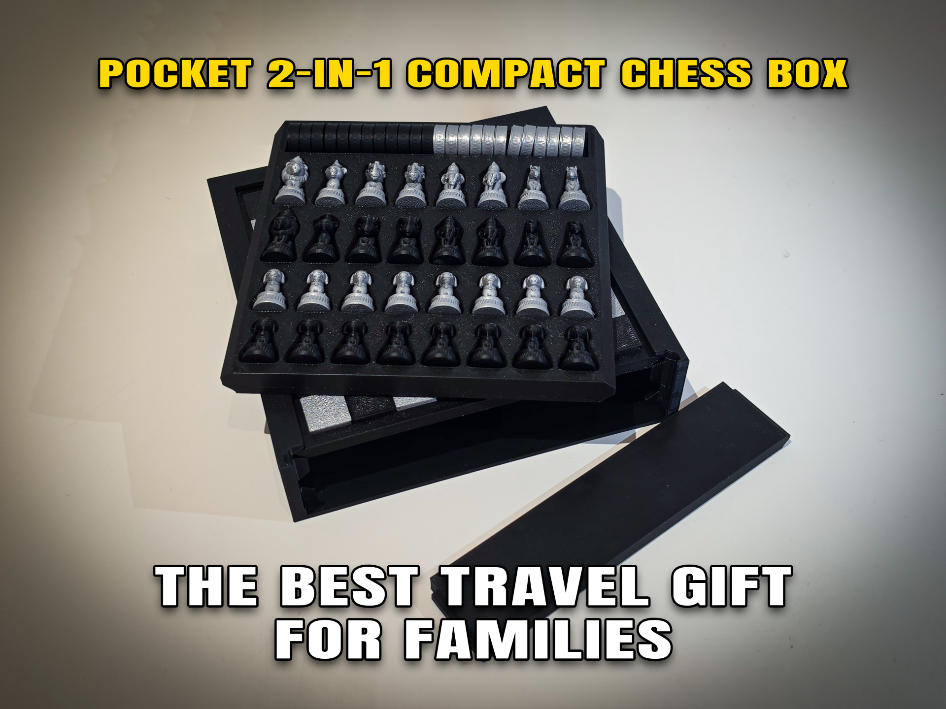 Pocket 2-in-1 Compact Chess Box (Cute Animal Set)