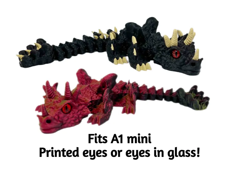Demon dragon - A1 mini, printed or eyes in glass!