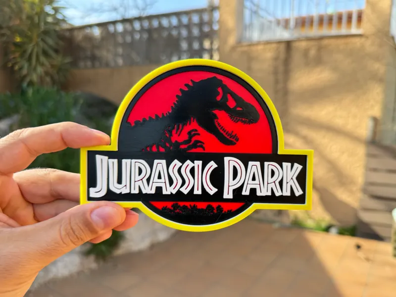 Jurassic Park Logo – Multicolor Layers + Keychain