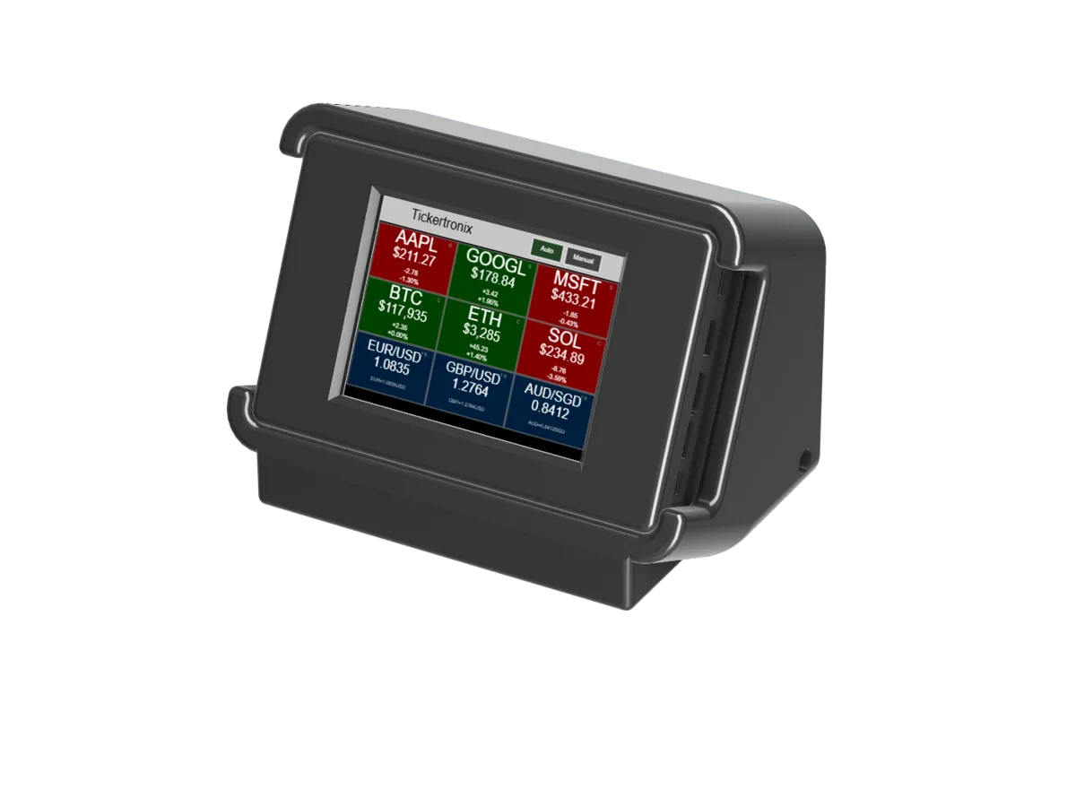 Boîtier rétro ticker bourse et crypto pour ESP32 CYD 2.8″