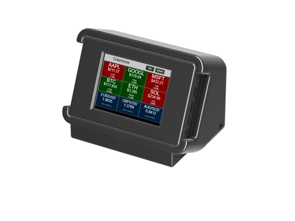 Boîtier rétro ticker bourse et crypto pour ESP32 CYD 2.8″