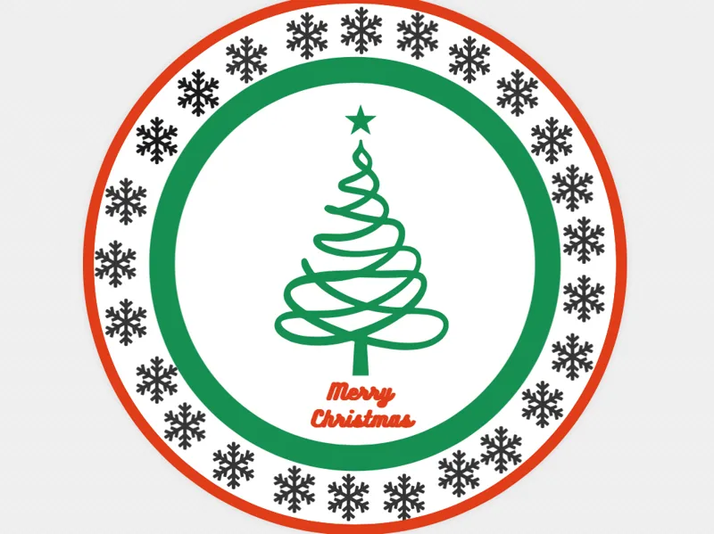 CHRISTMAS TREE ORNAMENT WITH TREE/SNOWFLAKES