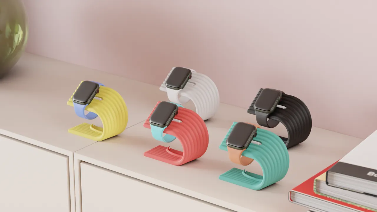 Modern Apple Watch Charging Stand. Easy Print view 3