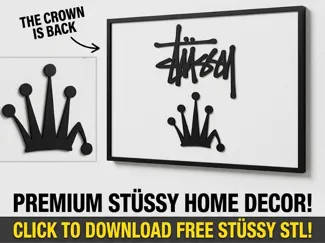 Hypebeast Stüssy Wall Sign Crown Edition