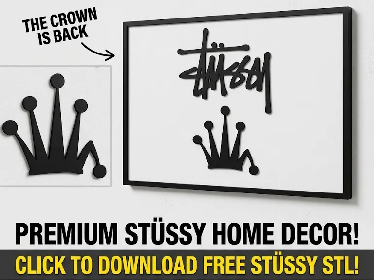 Hypebeast Stüssy Wall Sign Crown Edition