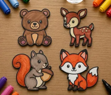 Modelo para impresión 3D: Kid's Coloring Plates - Forest Friends — vista de referencia 4