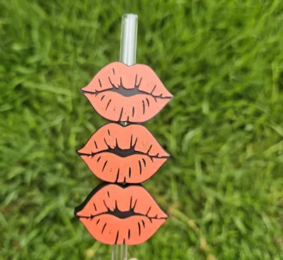 Lips Red Straw Topper