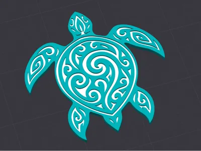 Tribal sea turtle decoration/coaster