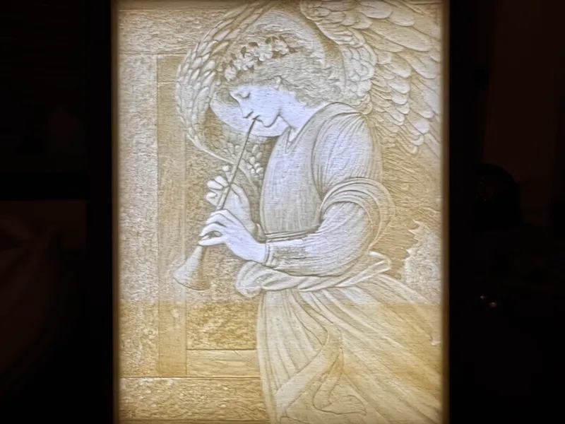 Angel Playing a Flageolet Christmas Lithophane