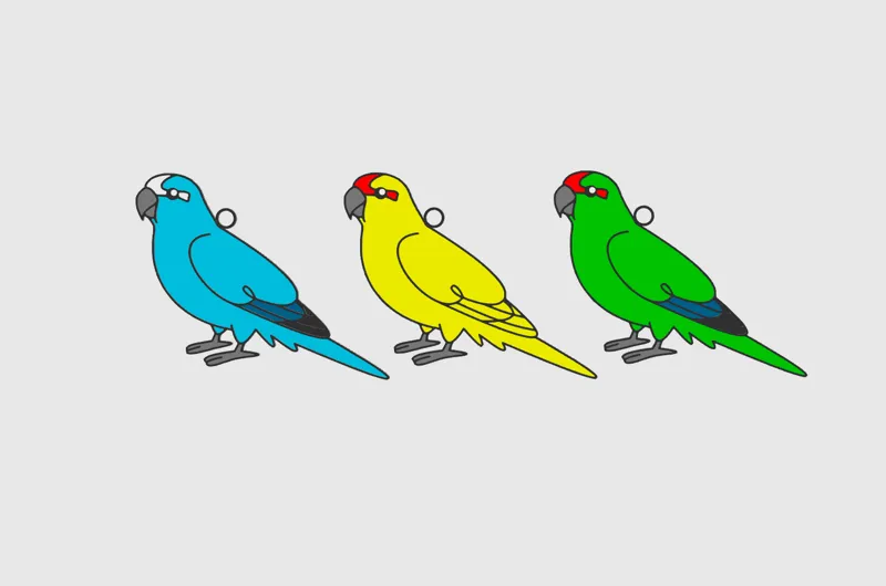 Kakariki Parrot Keychains
